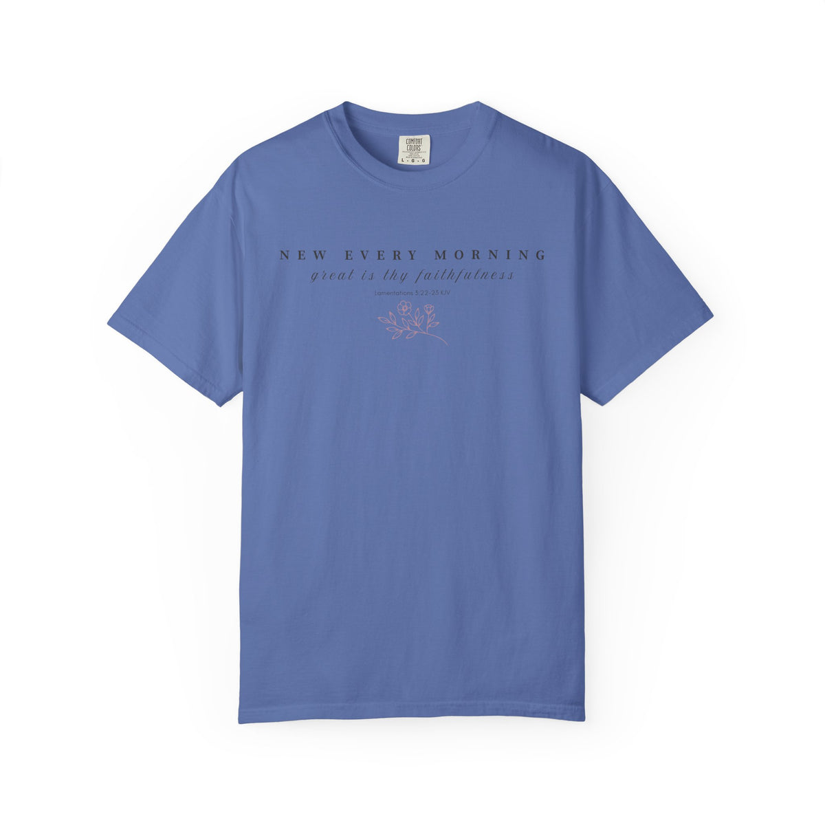 New Every Morning Christian T-Shirt – Great Is Thy Faithfulness Botanical Tee